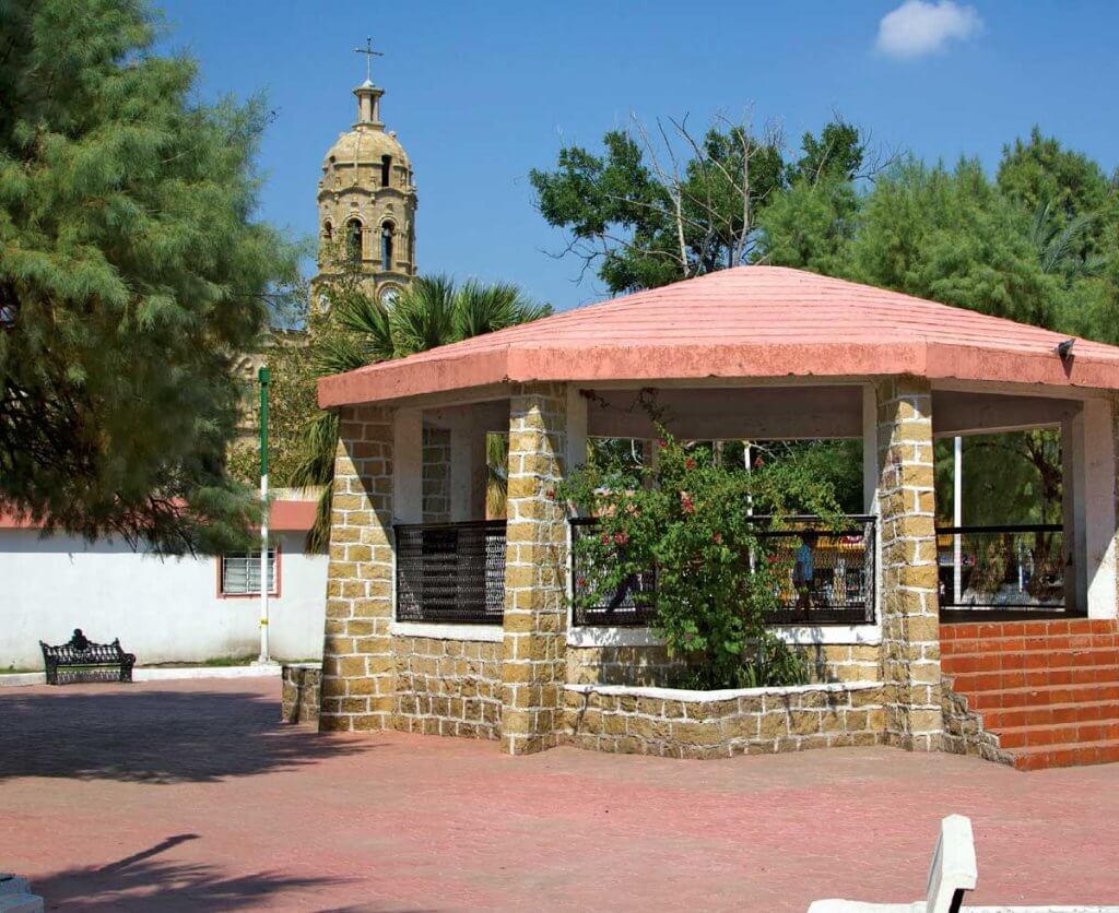 Vista del kiosko en Melchor Múzquiz